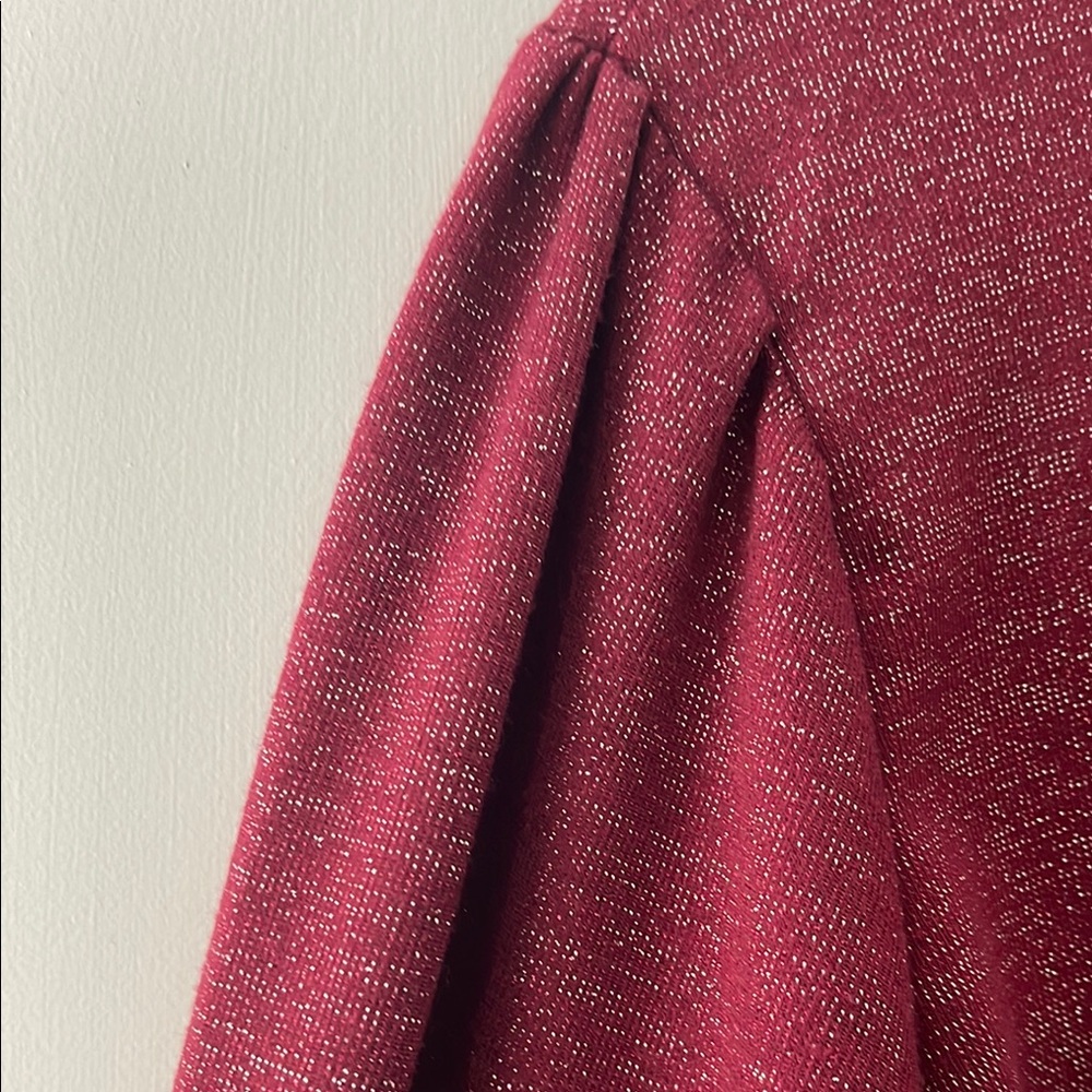 Lane Bryant Red Long Sleeve Tunic with Mandarin Collar - Picture 8 of 15